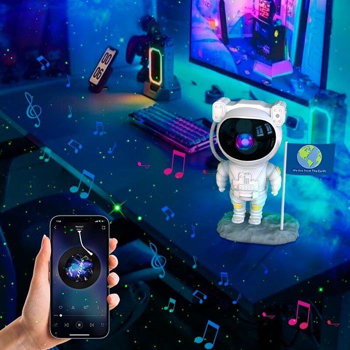 AstronautLamp, egy éjszakai projektor, galaxis hatással és LED fény - Image 8