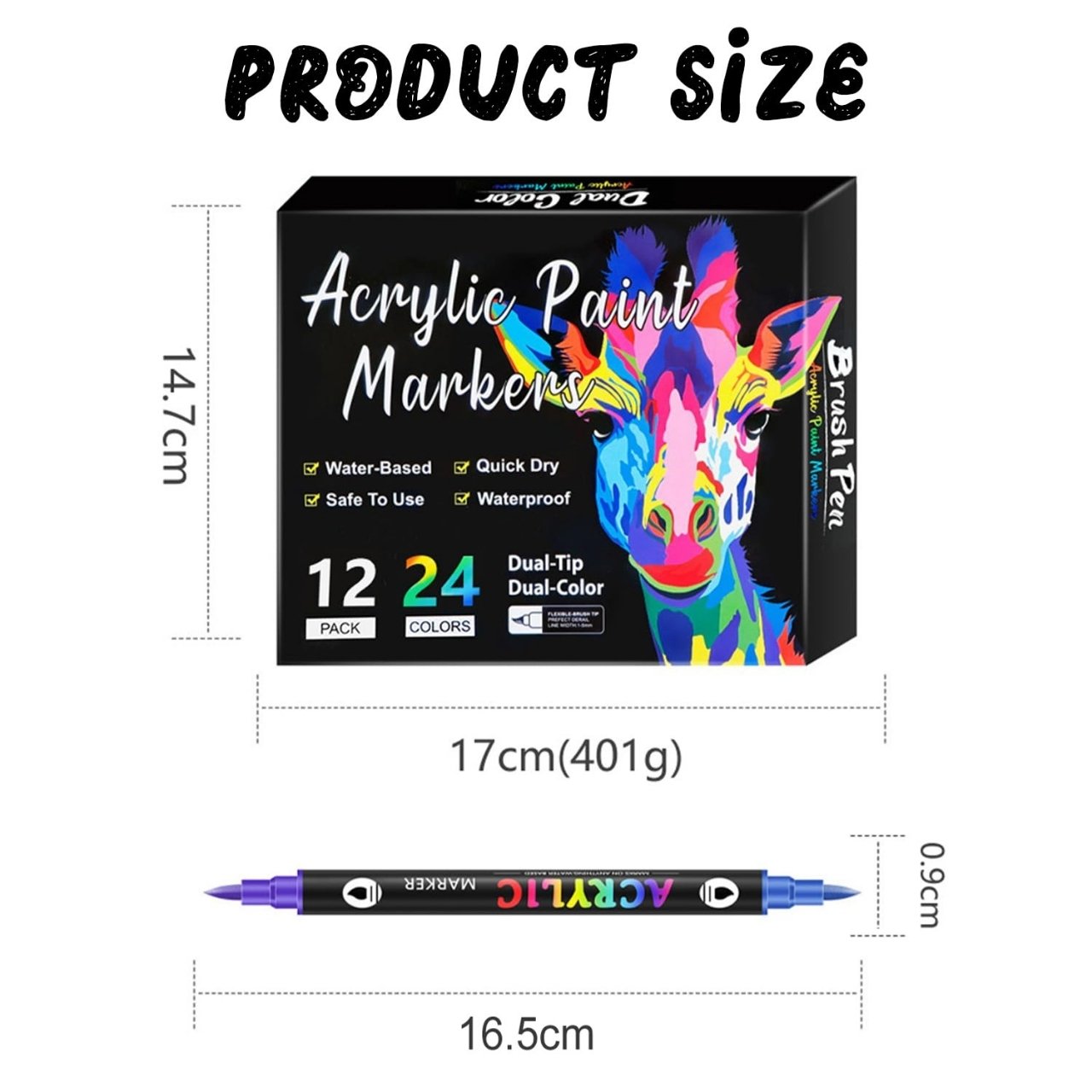 DuoMarkers, dupla hegyű akril filctollak (12 filctoll/24 <br>szín) - Image 1