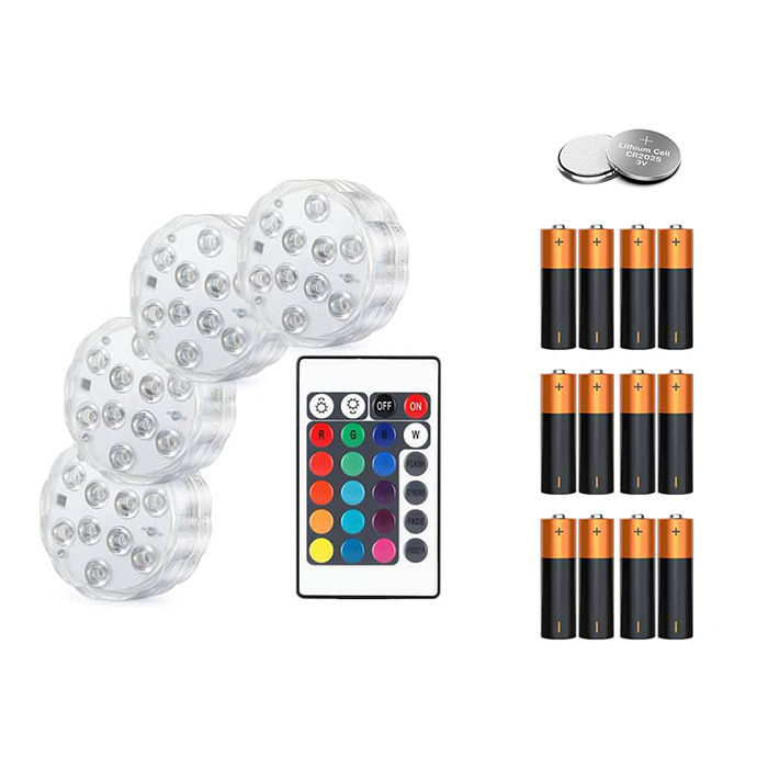 GlowBundle, 4 vízálló LED lámpa + akkumulátor készlet - Image 1