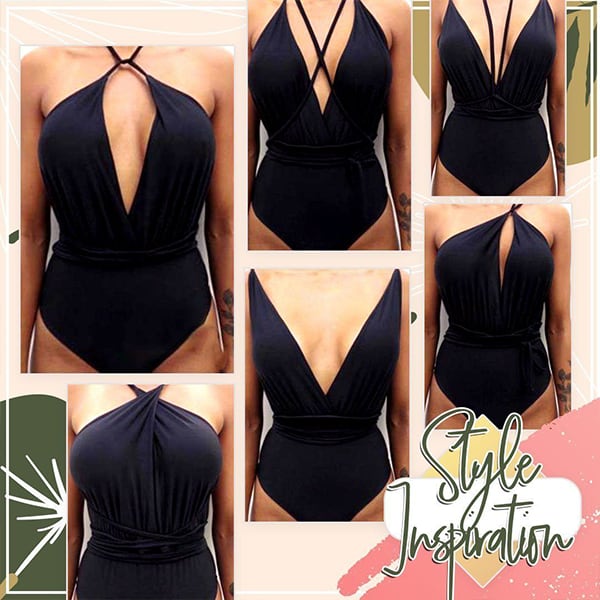 Monokini, egyrészes párnázott fürdőruha, amely különféle módon viselhető - Image 8