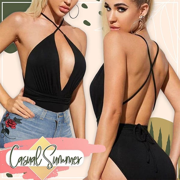Monokini, egyrészes párnázott fürdőruha, amely különféle módon viselhető - Image 9