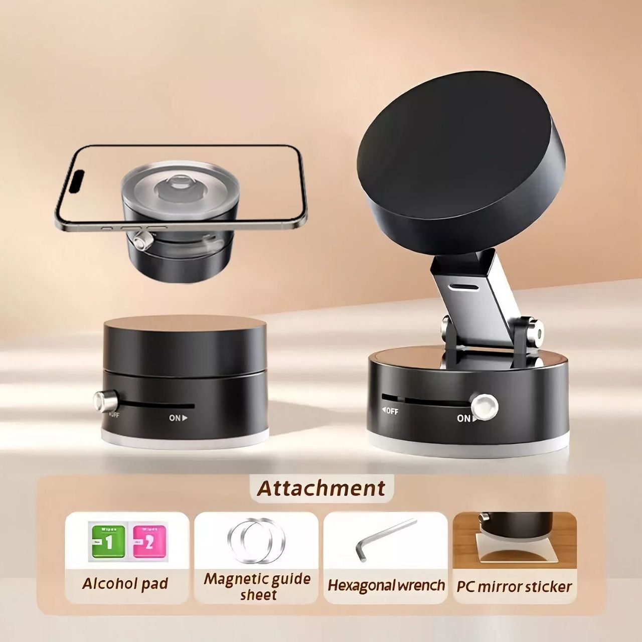 RingMag, univerzálisan állítható mágneses telefon tartó vákuumos szívókoronggal - Image 5