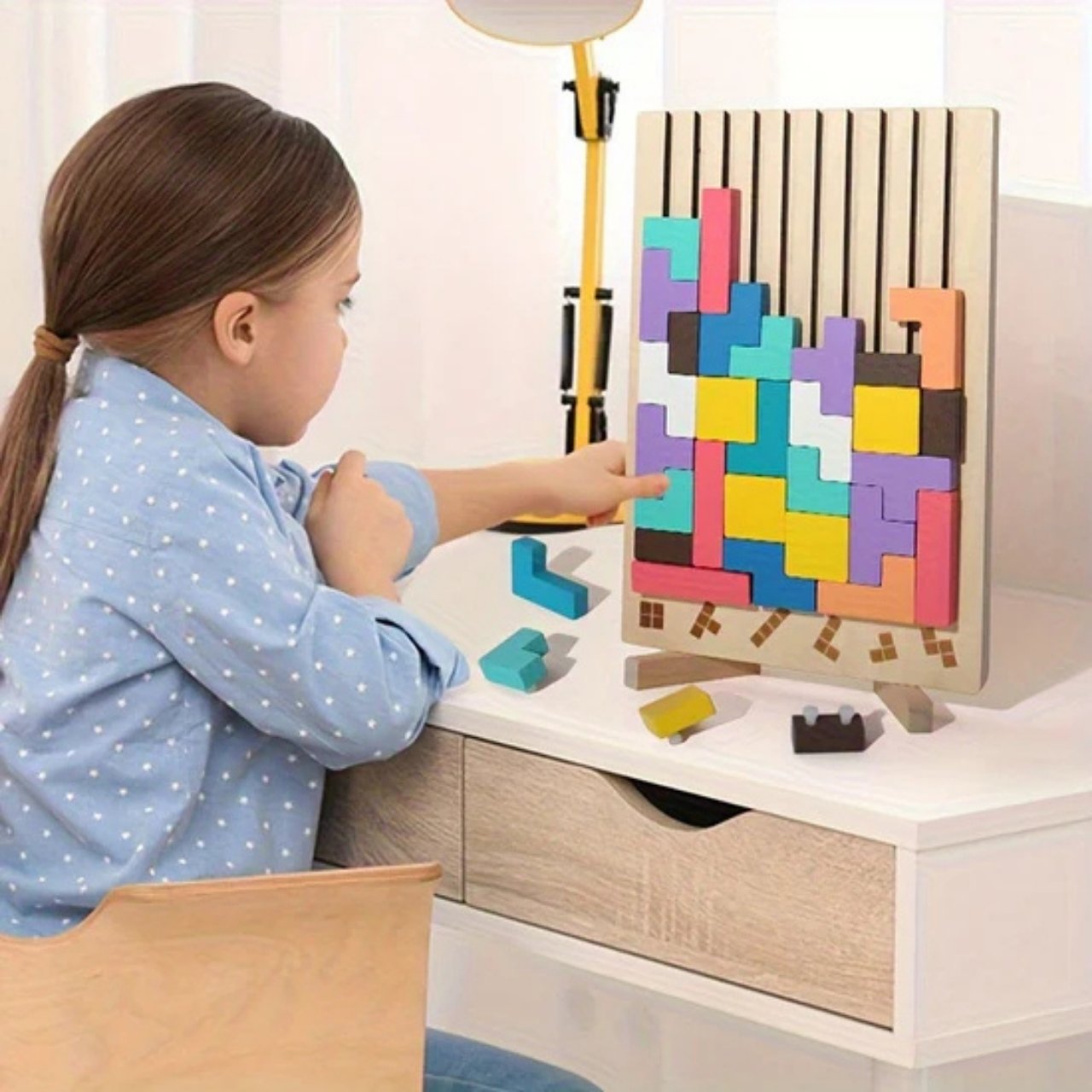 Tetris, fából készült didaktikus játék - Image 1