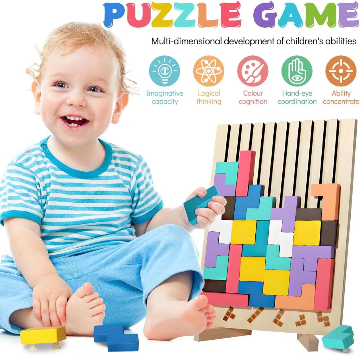 Tetris, fából készült didaktikus játék - Image 3