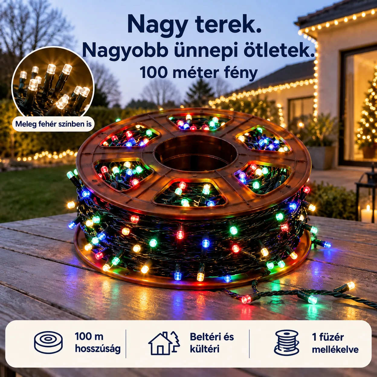 100mLL Ünnepi Fényfüzér - Image 1
