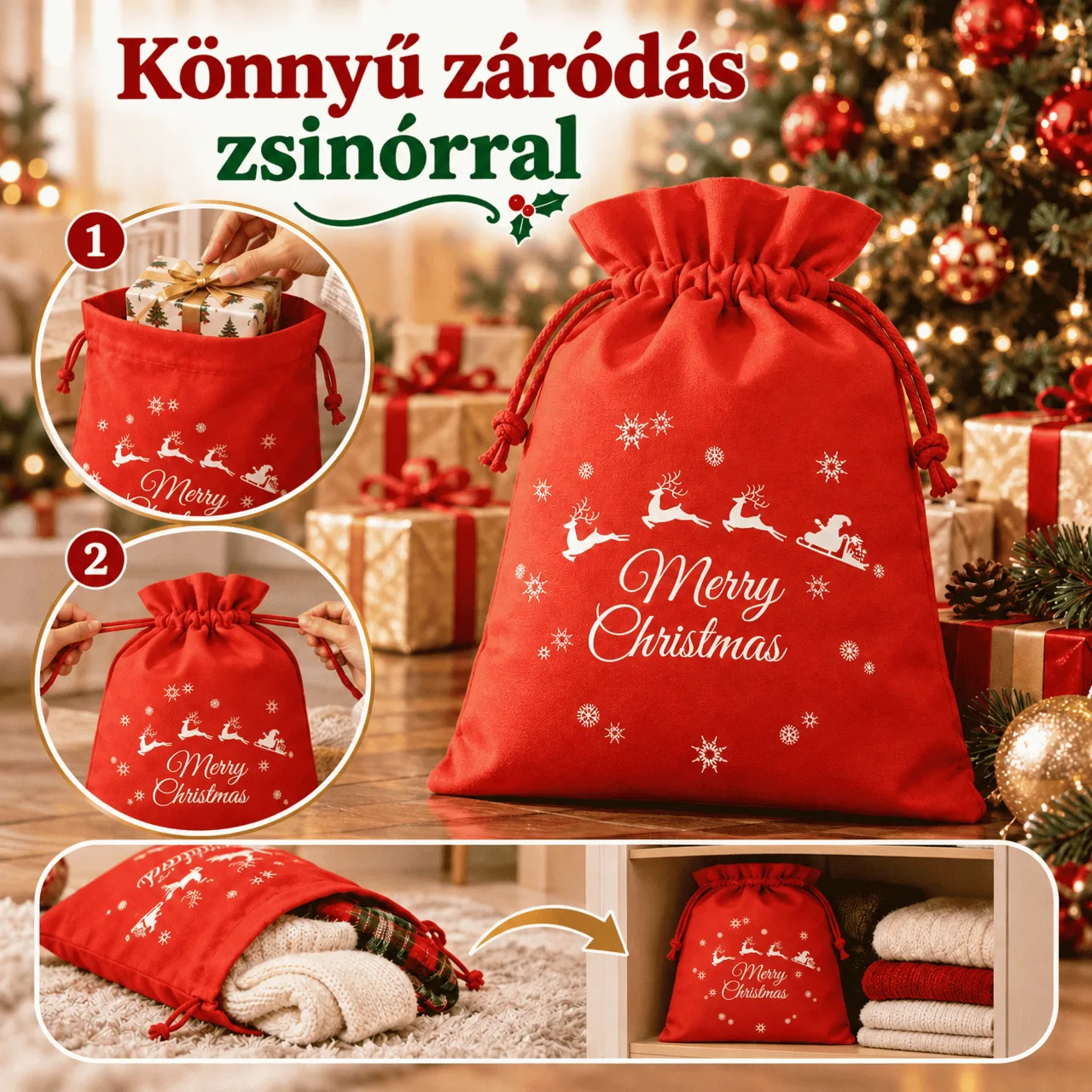 Egyszerűen összehúzható és újra felhasználható