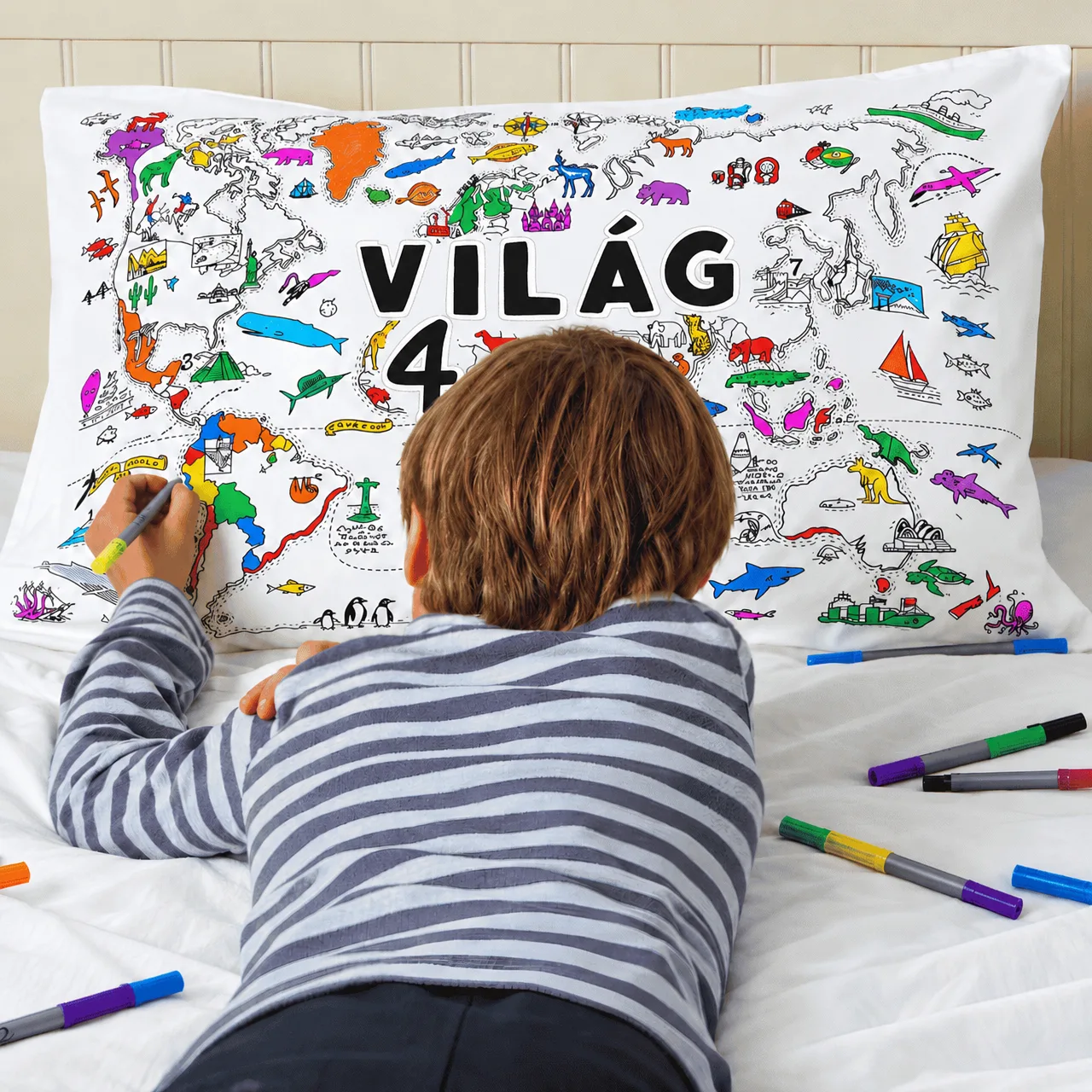 Színezd ki a párnádat – Világtérkép, ColoringPillow - Image 5