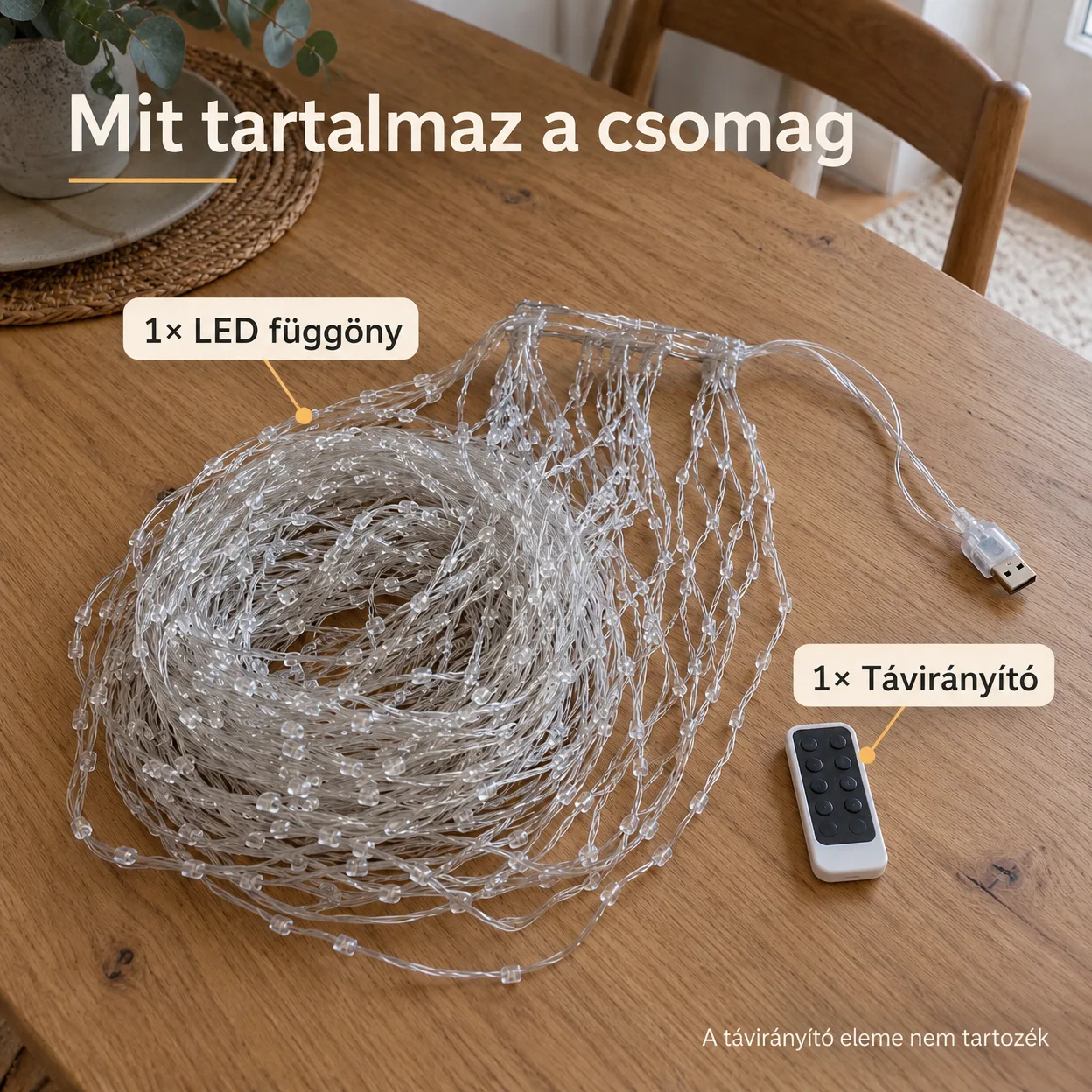 CurtainLED, LEDlámpás fényfüggöny (300 darab izzó, 3x3m) - Image 2