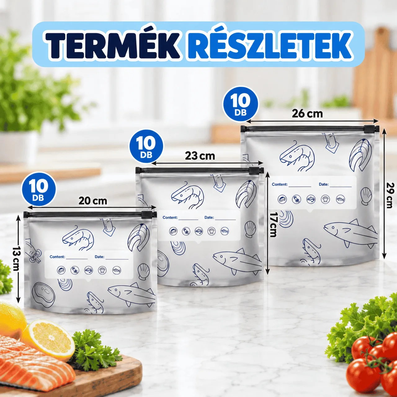Élelmiszertároló zacskók (30 db), FreshBags - Image 3