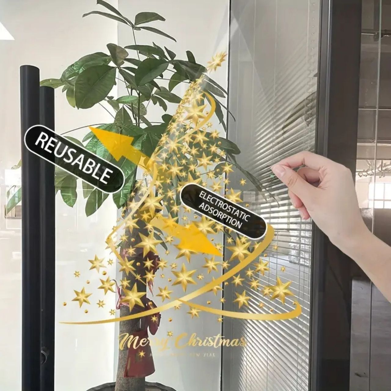 GoldenTree, karácsonyi ablakmatricák arany színben (2 db) - Image 7