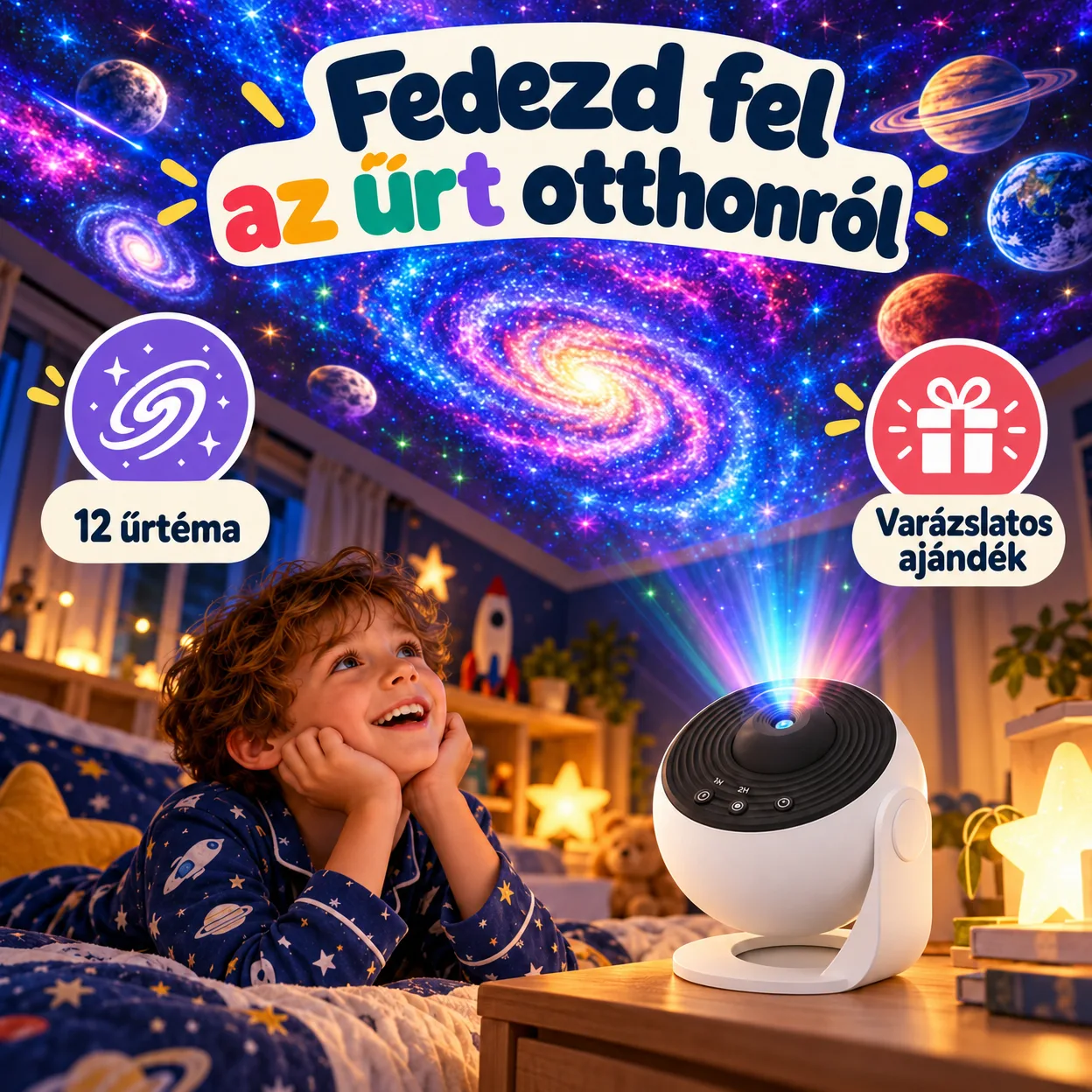 Planetárium, egy éjszakai projektor, amely 12 különböző típusú galaxist, csillagképet és bolygót mutat be - Image 3