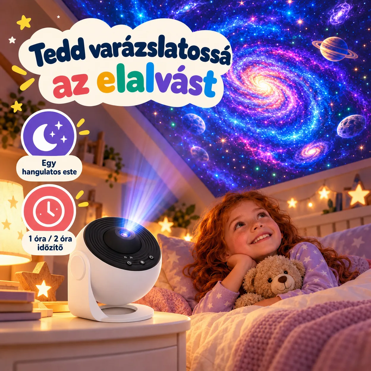 Planetárium, egy éjszakai projektor, amely 12 különböző típusú galaxist, csillagképet és bolygót mutat be - Image 7