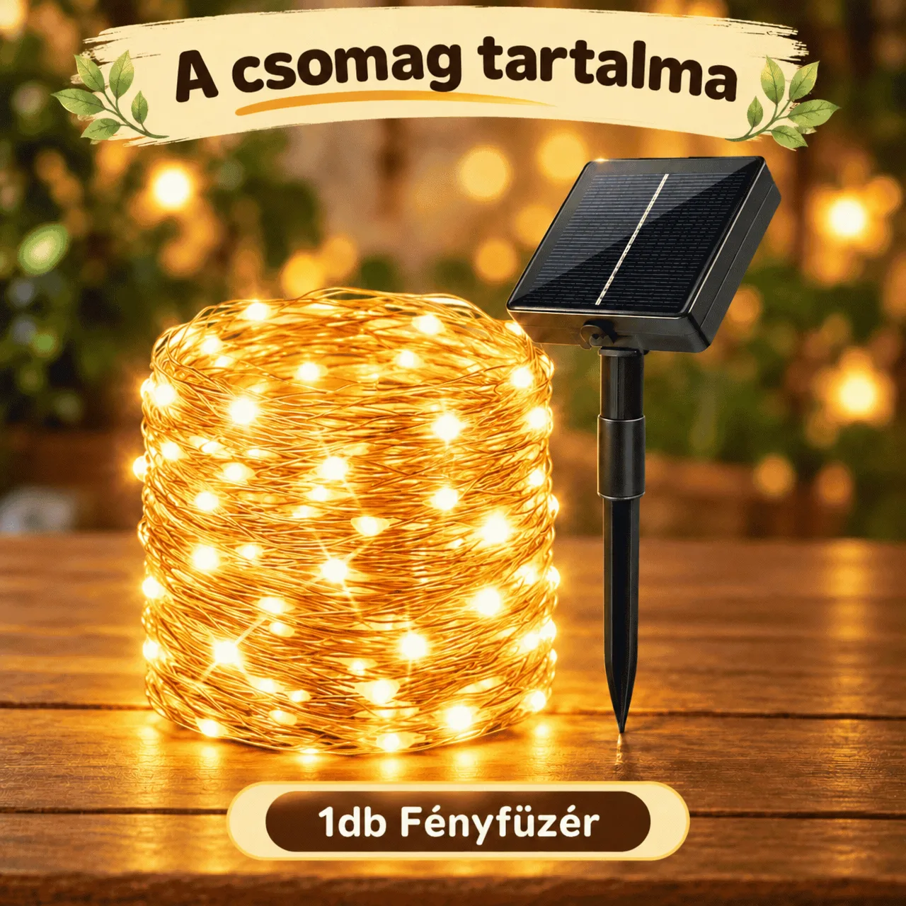 Napelemes LED fényfüzér (12 m), YardLights - Image 2